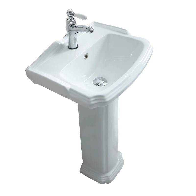 Retro style ceramic pillar washbasin small unit