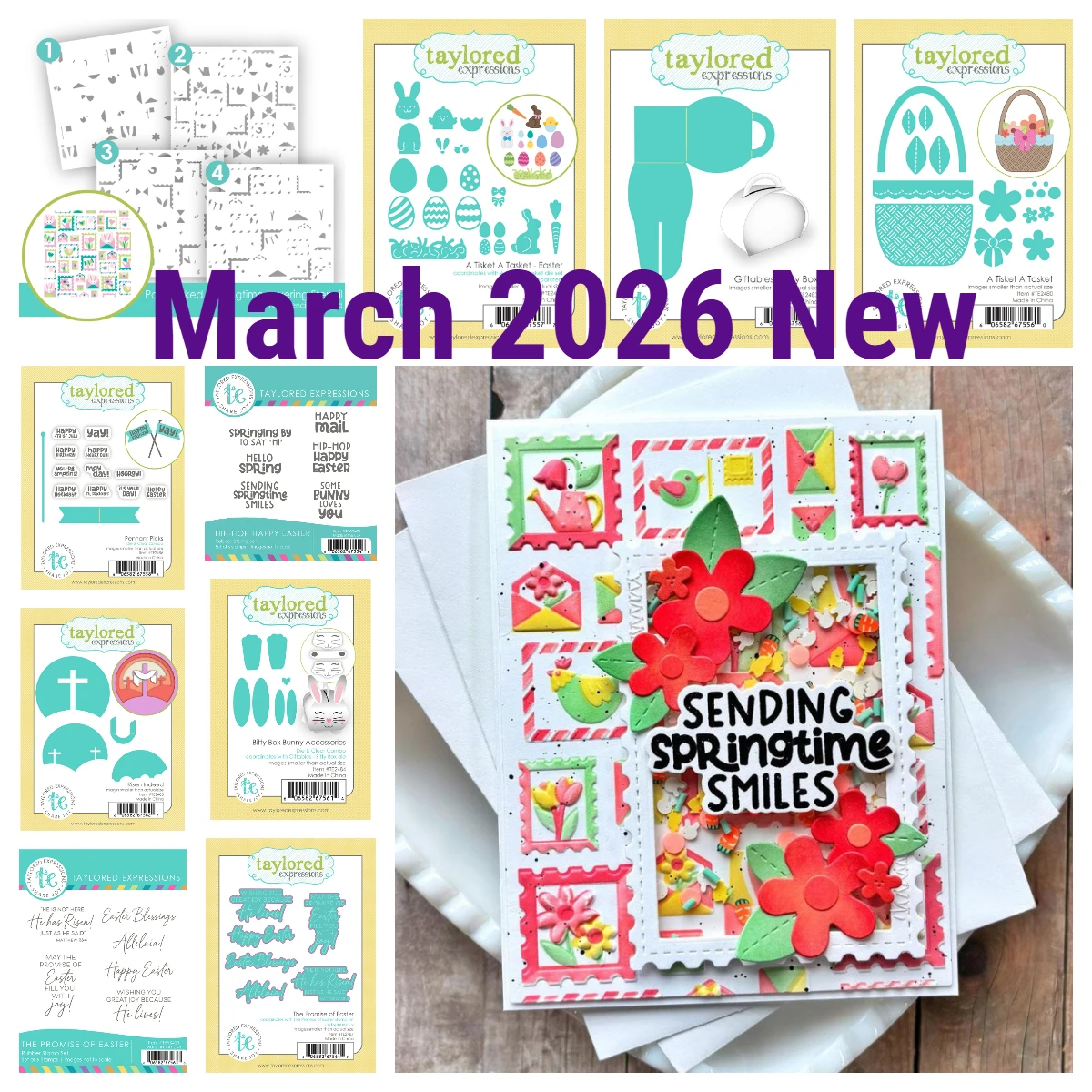 

2026 New Dies Clear Stamp Stencil Springtime Happy Easter Bitty Box Bunny Accessories Dies for DIY Scrapbooking Diary Card Mold