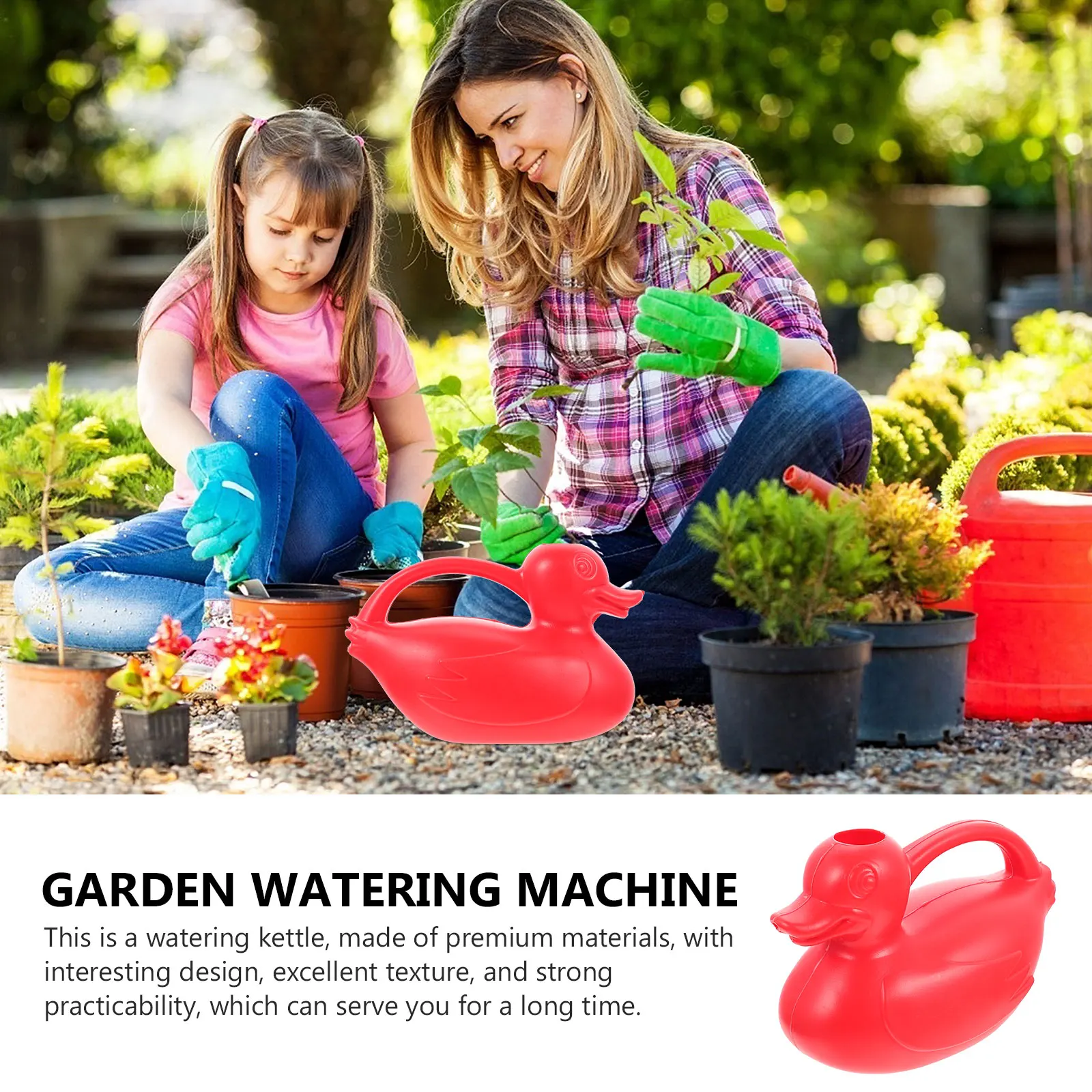 

Plastic Duck Watering Can Lovely Kids Toy Small Plant Pot Gardening Tools for Flowers Summer Toddler