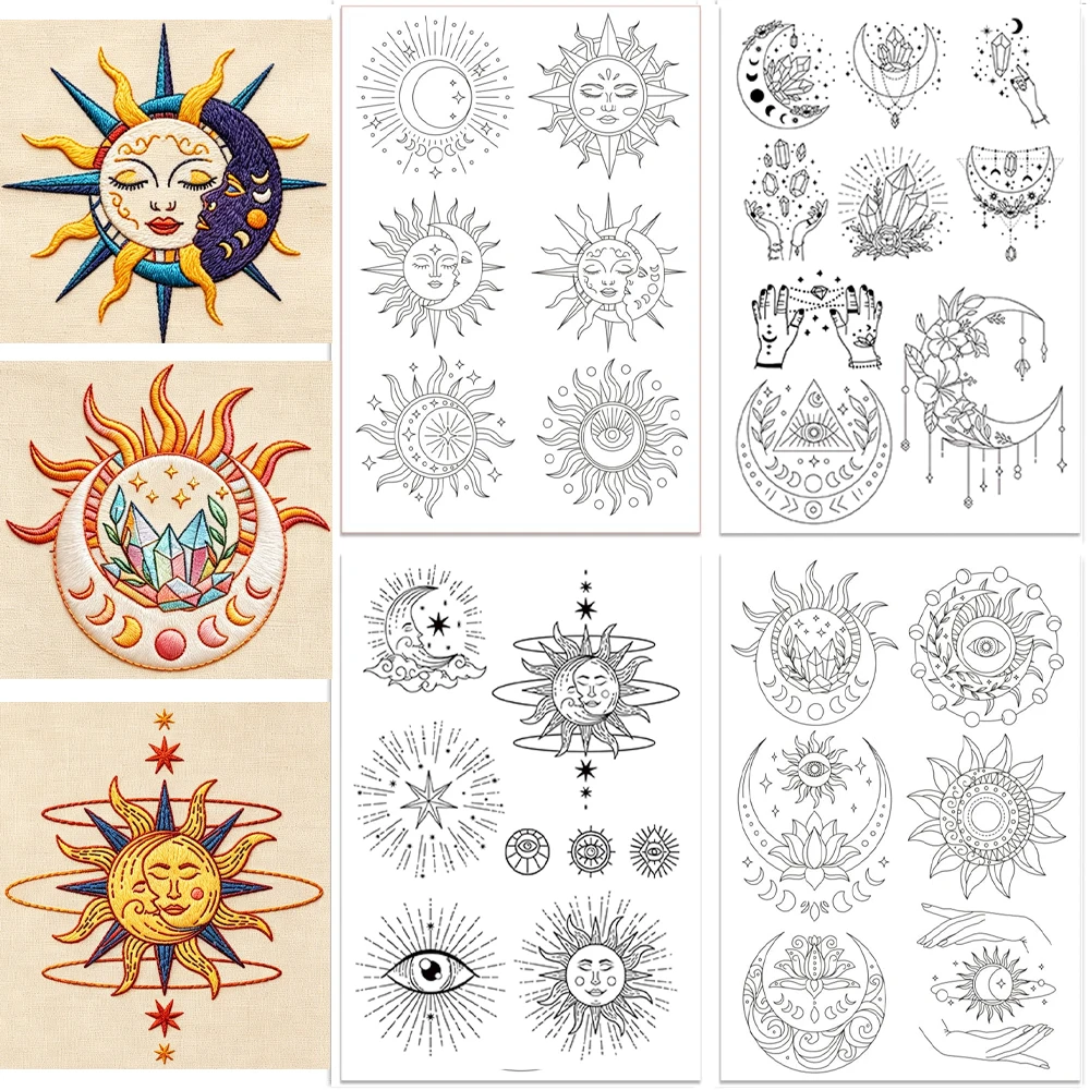 Embroidery Lovers - Sun Moon Pattern Water Soluble Wash