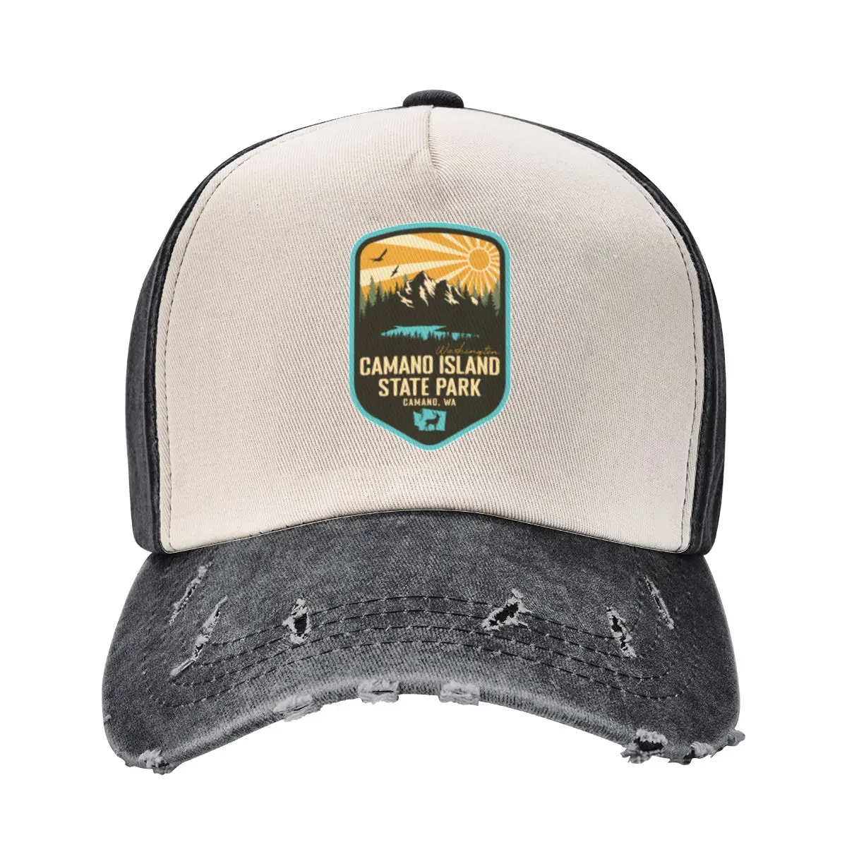 

Camano Island State Park Washington - WA Retro Badge Forest and Wilderness Baseball Cap hard hat Snap Back Hat Hats Man Women's