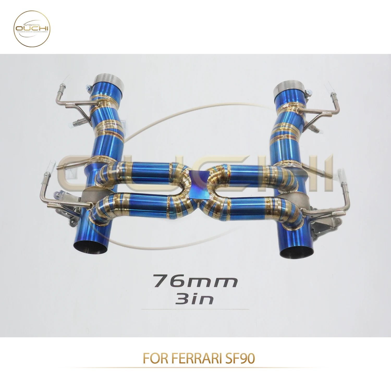 

OUCHI Factory Direct Sales TC4 Catback for Ferrari SF90 With Original Valve Exhaust X-Pipe Design Auto Parts