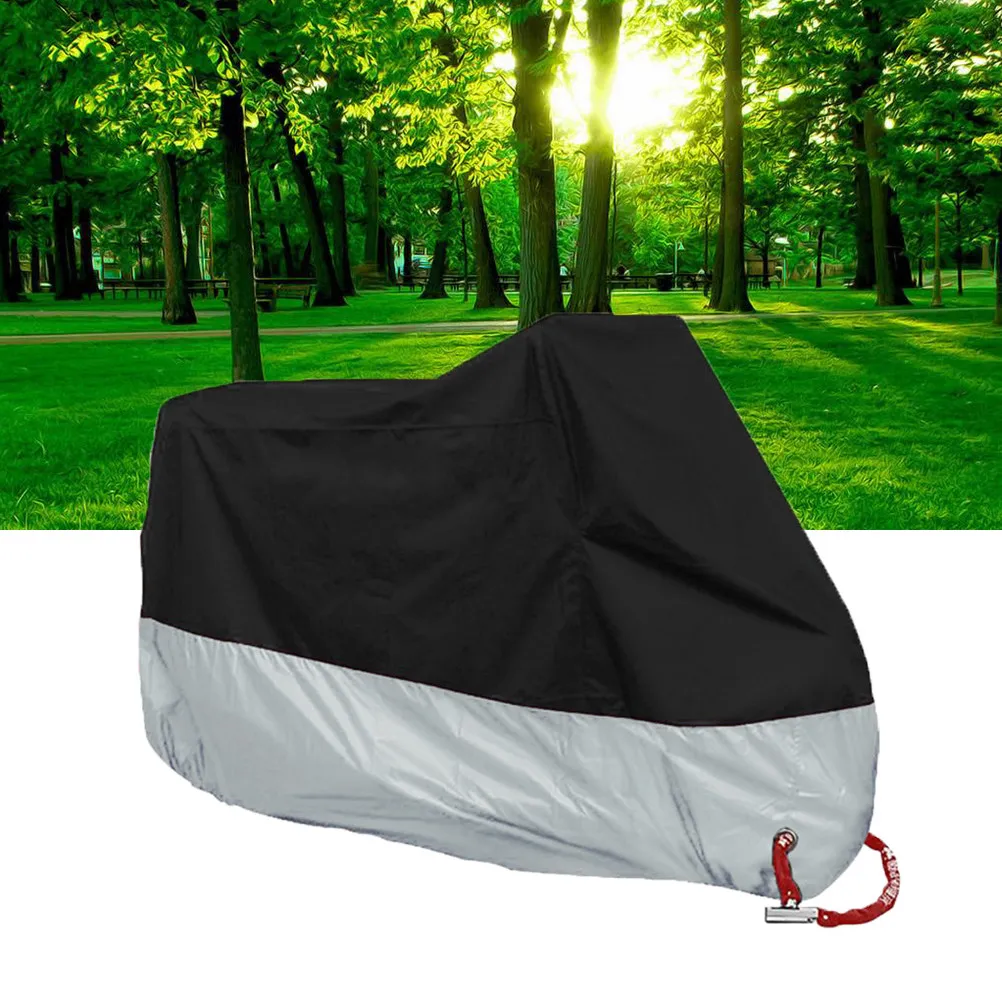 

Motorbike Protective Cover Heavy Duty Waterproof Sun Uv Rain Snow Foldable with Storage Bag Universal Size M Black