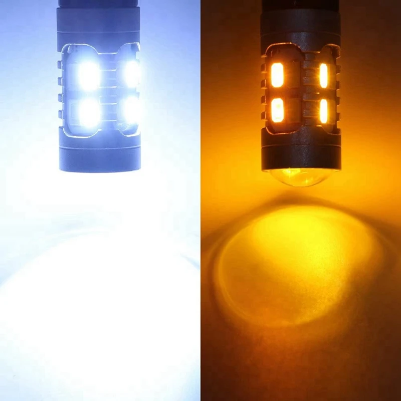 4X LED Light Dual Color Bulb 1157 BAY15D P21/5W 5630 20SMD Canbus Car Brake Reverse Lamp Turn Signal White Amber A