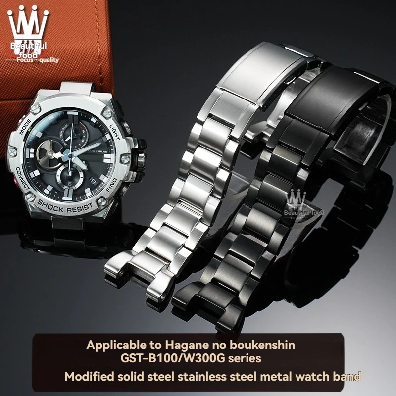 

For Casio G-Shock watch strap GST-210 GST-W300 GST-400G GST-B10010D10D/W110 solid metal stainless steel watch strap bracelet