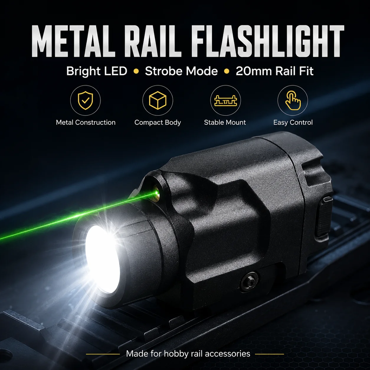 Outdoor Hobby Lighting Accessory Metal TLR-8 Strobe LED Underbarrel Flashlight Adjustable 20MM Rail Install