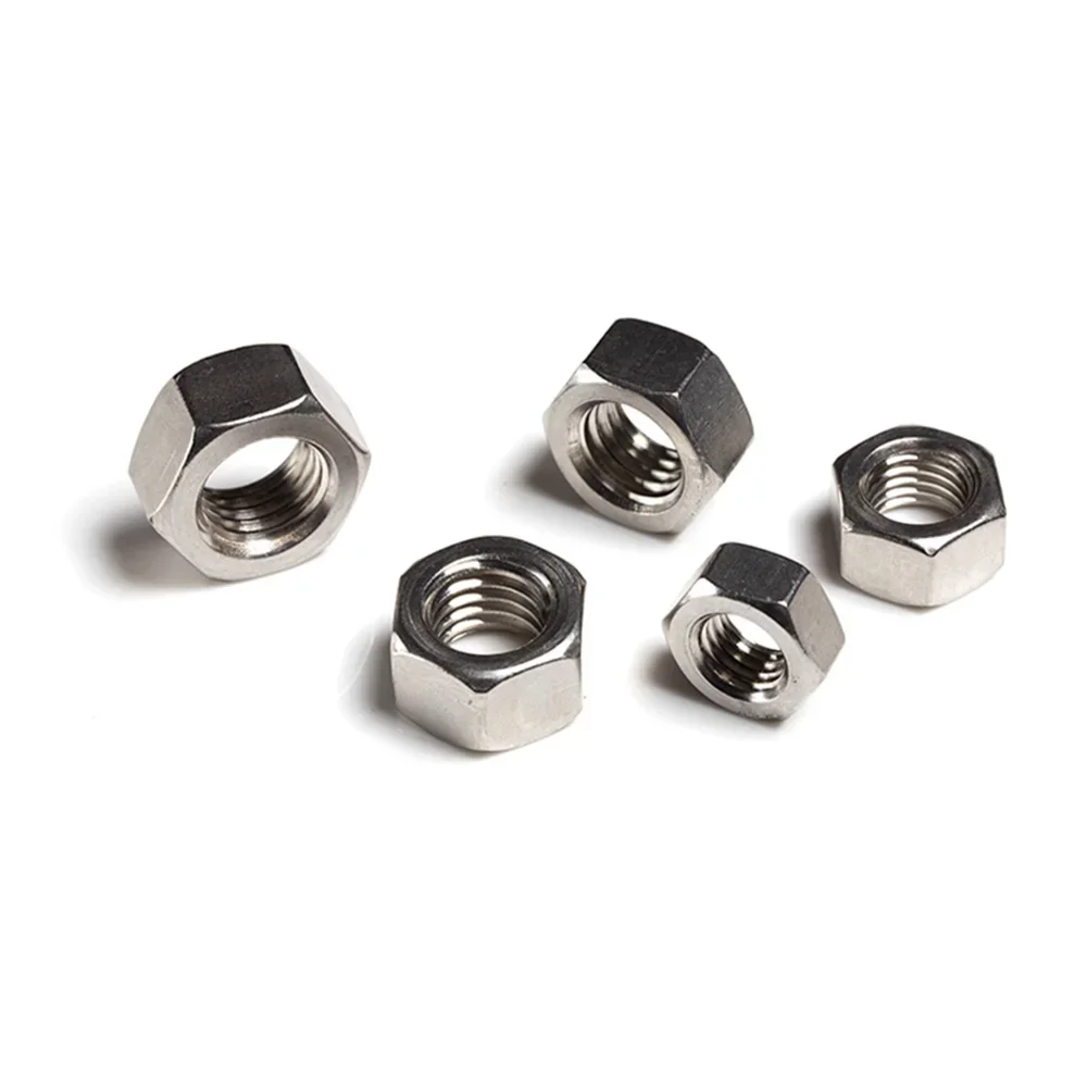 304 Stainless Steel Hex Nuts Sliver Hexagon  DIN934 M1.6/M2/M2.5/M3/M4/M5/M6/M8/M10/M12/M14/M16/M18/M20/M22/M24