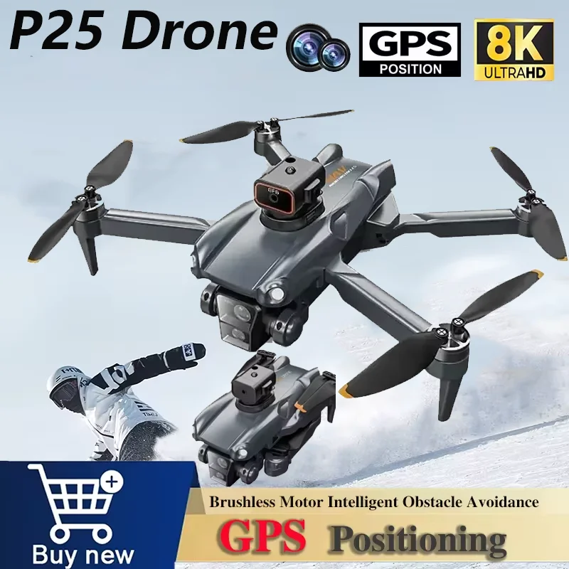 

P25 Drone 8K Professional HD Dual Camera Brushless Remote Control Drones Intelligent Obstacle Avoidance Foldable Quadcopter Toys
