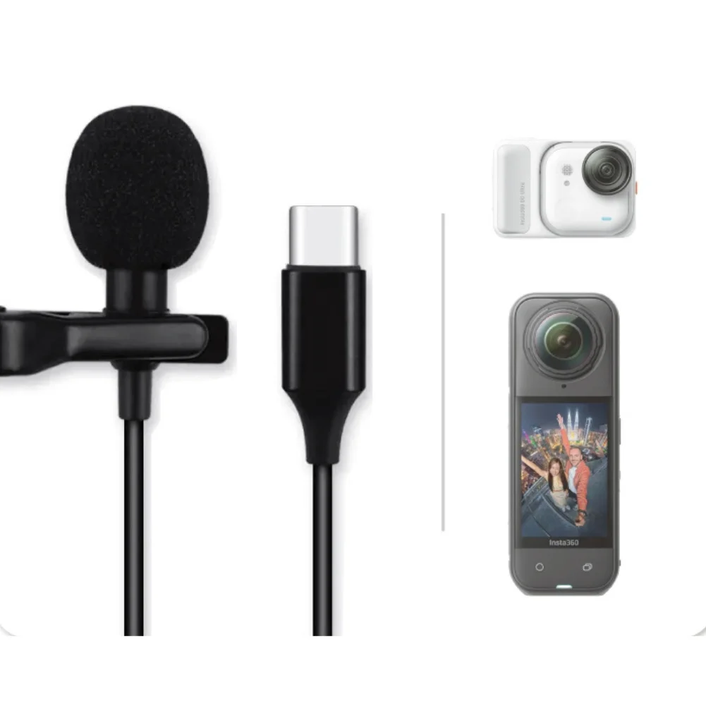 

Высококачественный петличный микрофон для Insta360 X5 и Insta360 GO Ultra PC 11*8*3 см петличный микрофон портативный аудио-видео