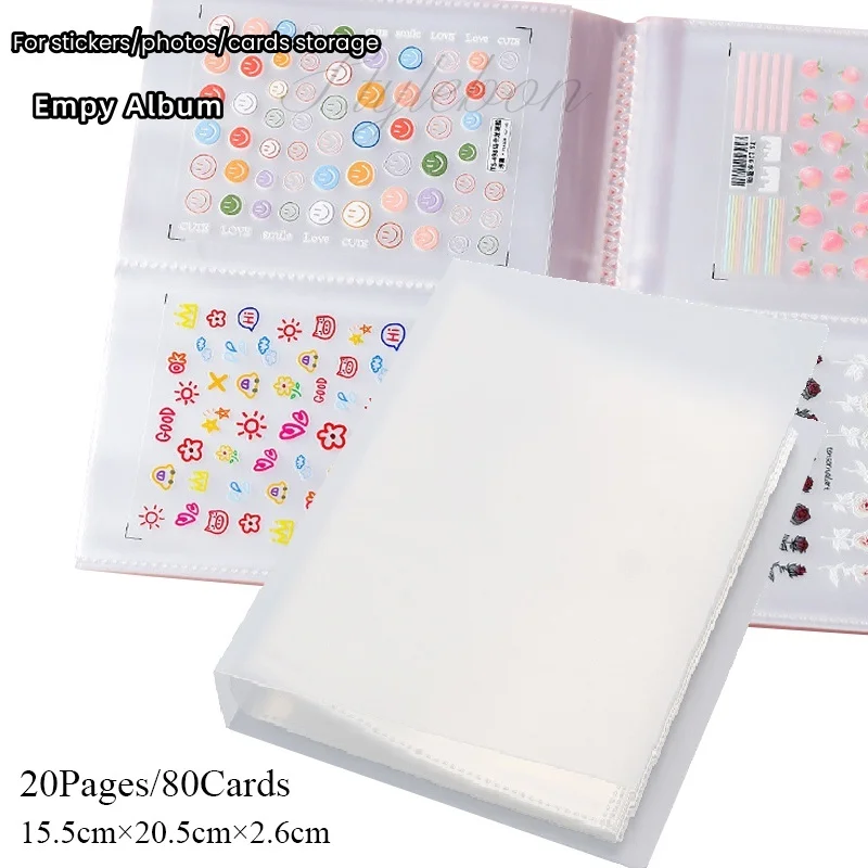 Nail Art Stickers Livro para Coleta, Álbum Vazio para Adesivos Armazenamento, Fotos e Cartões Organizador, Manicure Display Organizadores