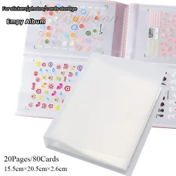 Nail Art Stickers Book Collecting Empty Album for Stickers Storage Book Photos/Cards Organizer Display Manicure Organizers