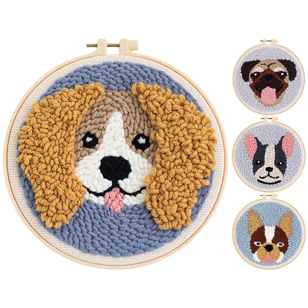 Dog Punch Embroidery Kit - Complete Set for All Skill Levels