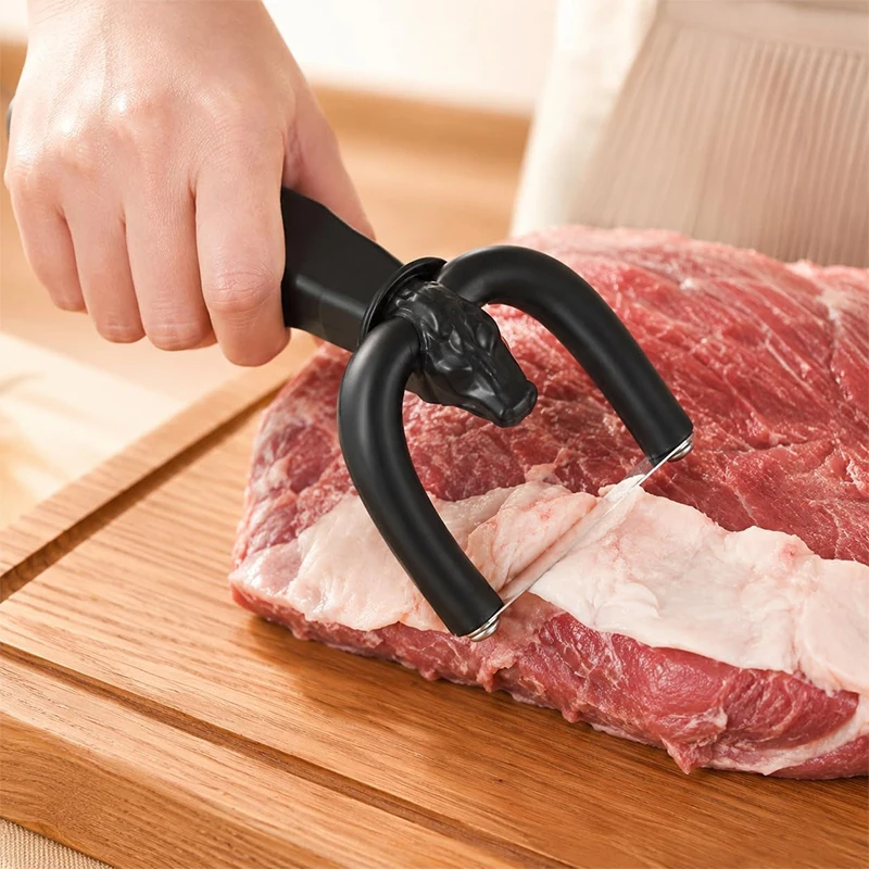 Mini Handheld Meat Fat Remover Tool Household Manual Meat Peeler Trimmer Stainless Steel Blade Fat Meat Stripping Gadget