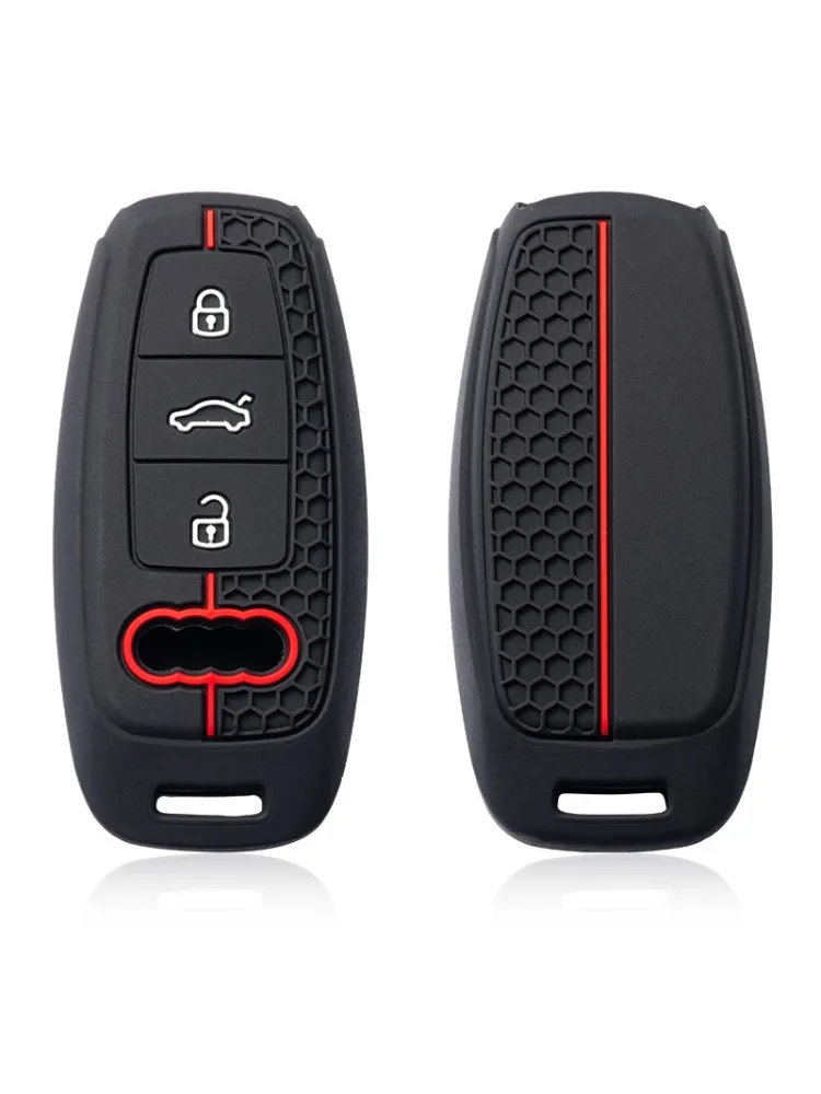 Coque de Protection en Silicone pour clé intelligente de voiture, pour Audi A3 8Y A4 A6 A7 A8 e-tron Q5 Q8 C8 D5, accessoires de support de coque de Protection de style automobile