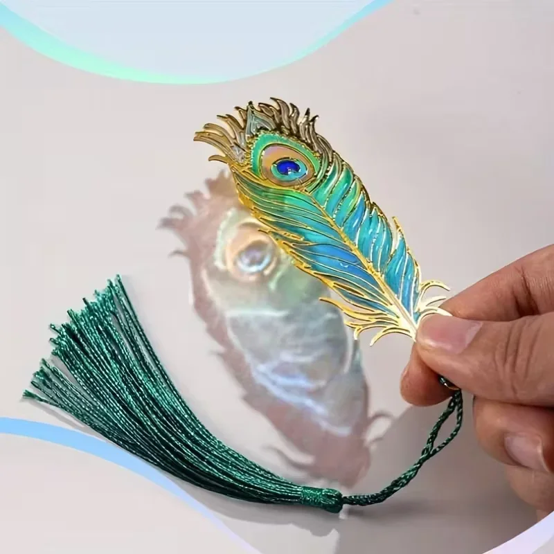 Feather Metal Bookmark Light Transparent Colorful Shadow Creative Graduation Gift Art Craft for Book Lovers Readers School Use