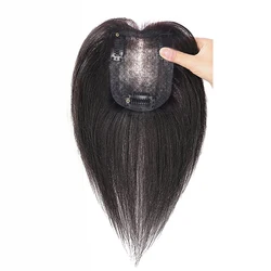 7*10cm 25cm  Skin Scalp Topper Hair Piece with Bangs 100% Real Remy Natural Human Hair Topper for Women with Thin Hair