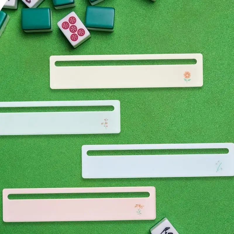 Pack Of 4 Acrylic Mahjong Tile Finders Card Guide Ruler For Easy Game Play And Quick Identification Travel Home Use A2UB