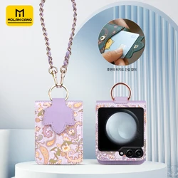 Wallet Bag Phone Case For Samsung Galaxy Z Flip 5 Z Flip4 Z Flip3 Card Slot Protective Cover Folding PU Leather Case With Ring