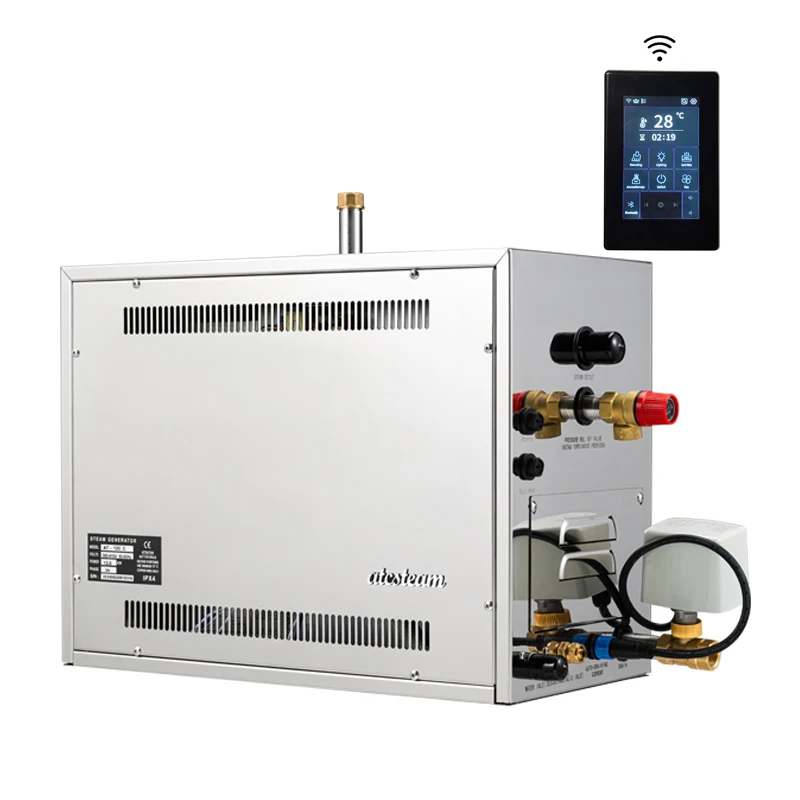 

New Design Atcsteam 6KW Smart WIFI App Control Luxury Sauna Steam Bath Machine Hammam Spa Turkish Bath Wet Steam Generator