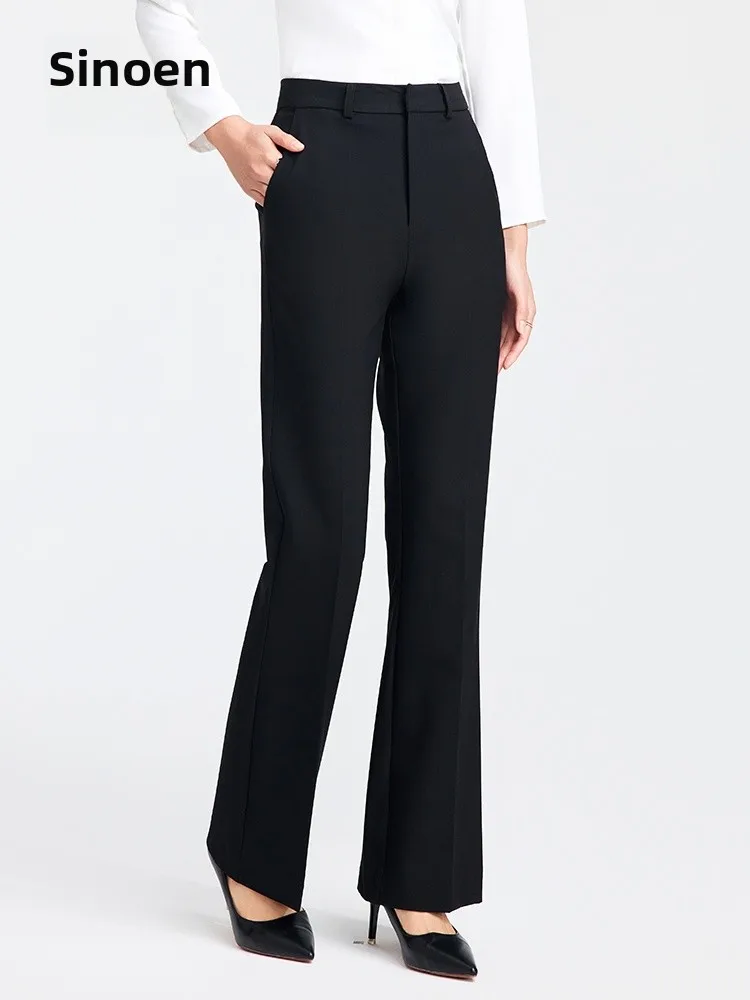 

Profional Bla Flared Pants Commute Slimming High Waist Suit Sle Women's Faion Trousers Long Zipper Fastening