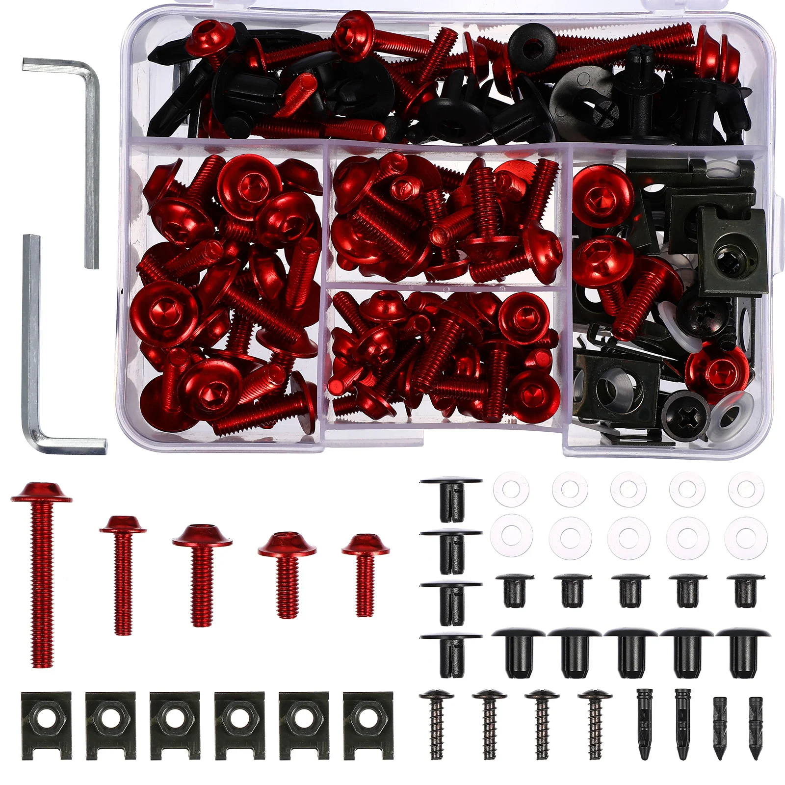 

149Pcs Motorcycle Fairing Bolt Kit Stainless Steel Screws Bolts Nuts Windshield Fasteners Accessory Replacement Set