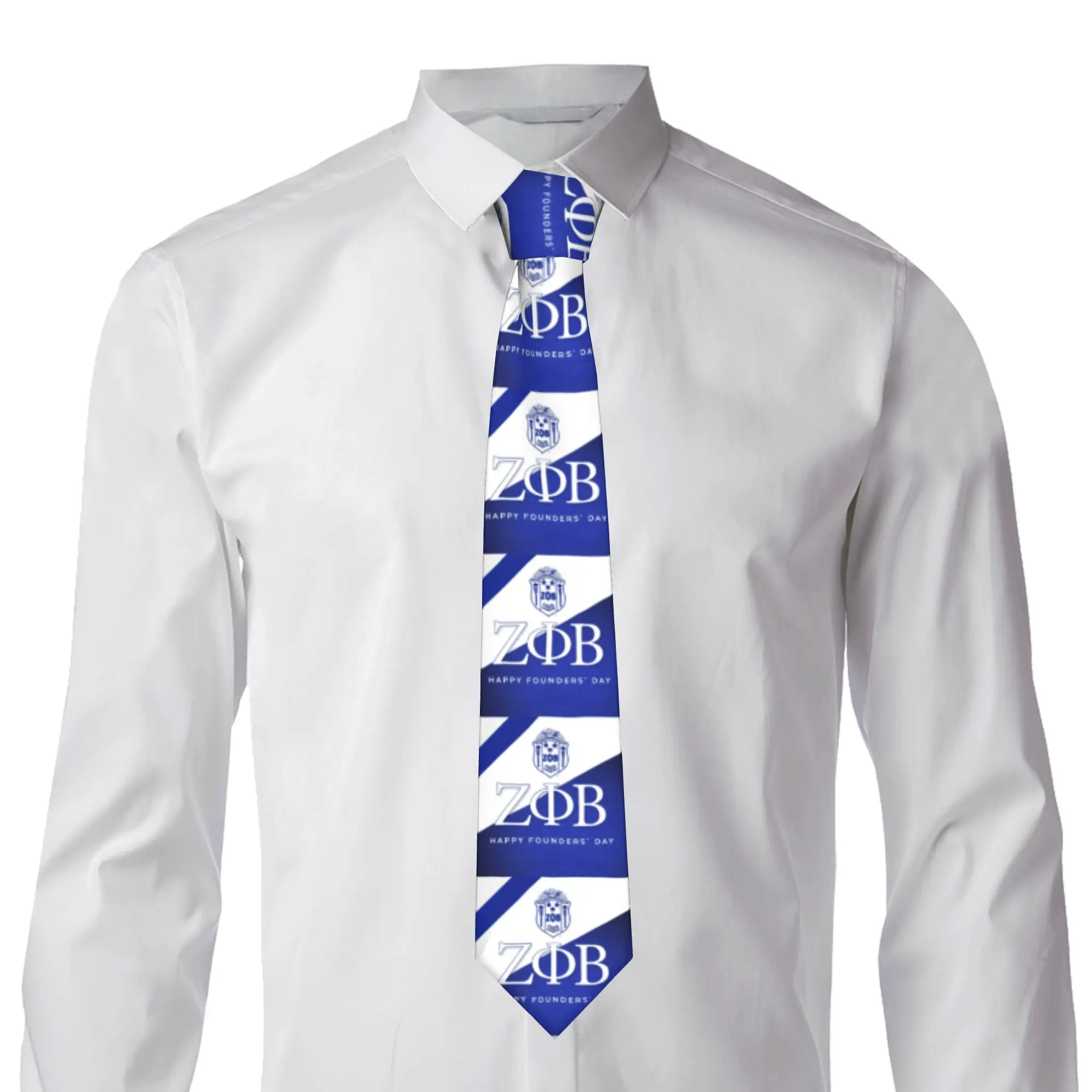 Formal Zeta Phi Beta Greek Letter 1920 Neckties for Men Customized Silk ZOB Party Neck Ties