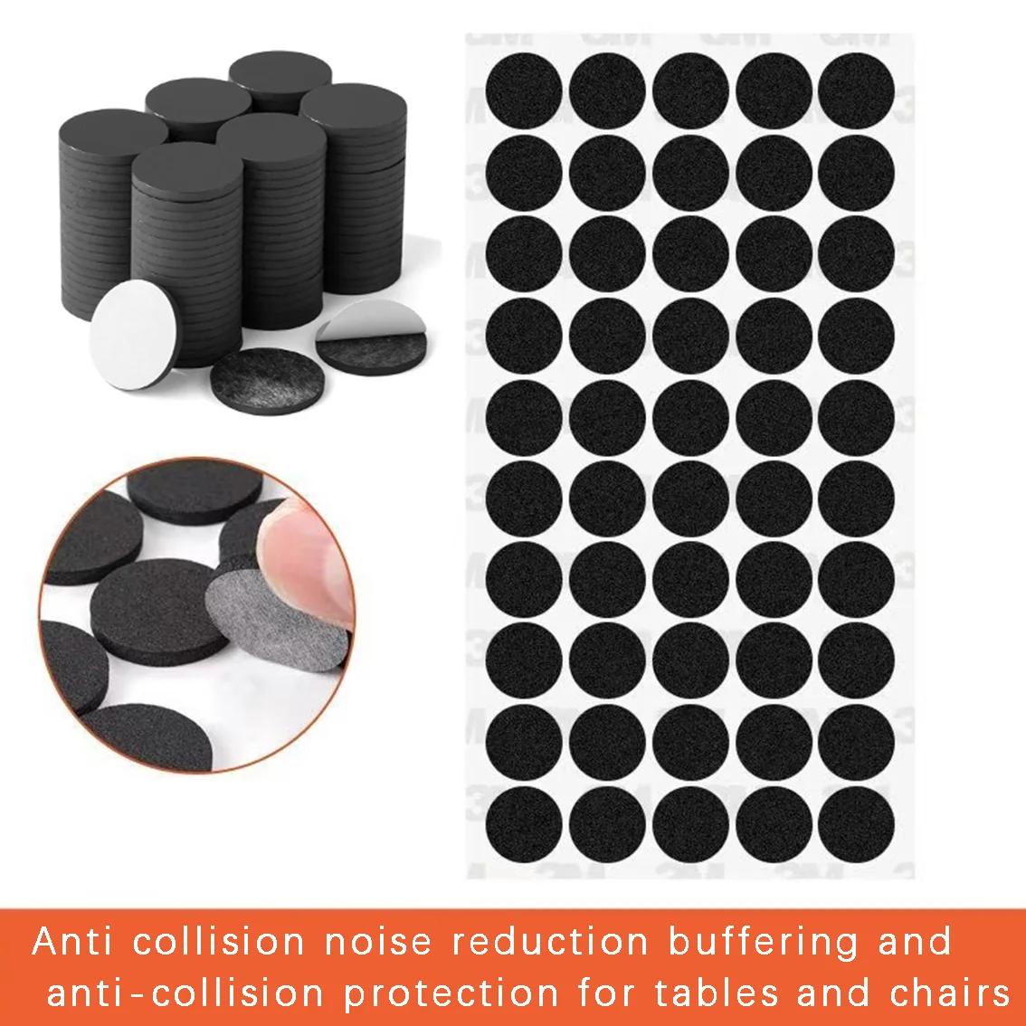 1-10Pcs Black Self-Adhesive Backing Rubber Pads Silicone Rubber Furniture Cabinet Door Leg Pads Diameter 4.5mm~55mm Anti Slip