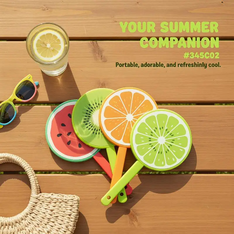 Portable Foldable Cartoon Hand Fan Round Small Handheld Cooling Fan for Kids School Bags Outdoor Activities Summer Gifts