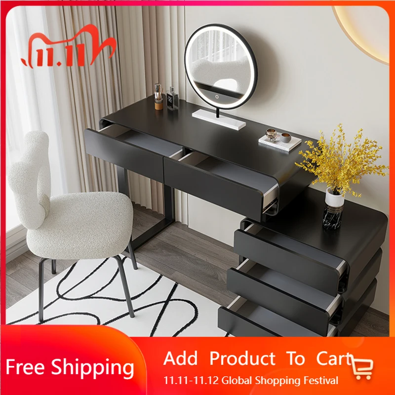 

Computer Makeup Vanity Table With Mirror Aesthetic Style Dressing Table Simple Luxury Designer Penteadeira Unique Furniture