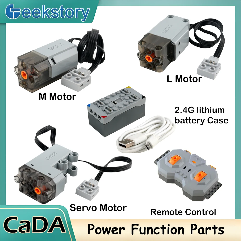 

Комплект силовых серводвигателей CaDA MOC, строительные блоки, 4-канальный пульт дистанционного управления, модель автомобиля, функциональные детали, совместимые с Legoeds