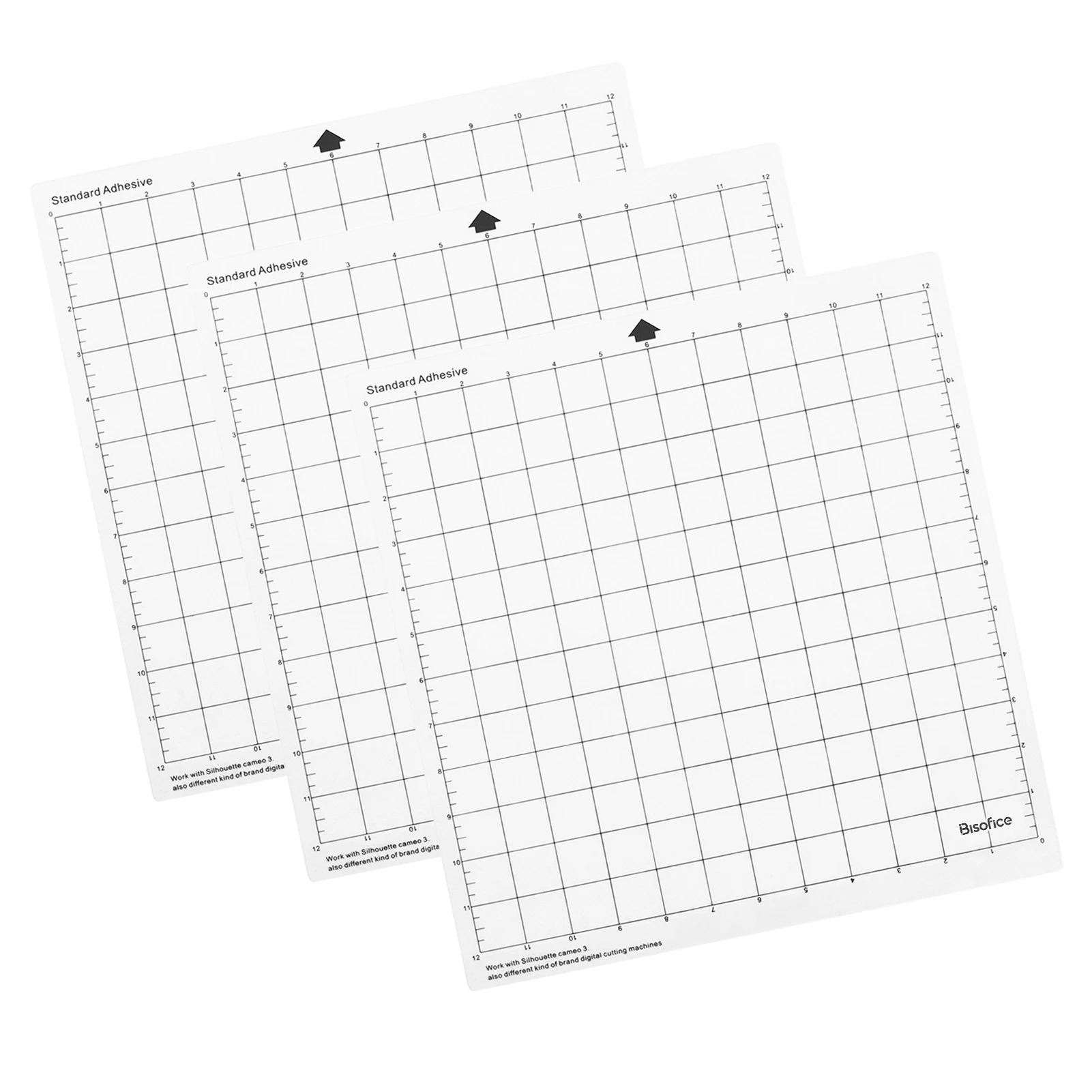 3PCS  Replacement Cutting Mat 12*12 Inch Transparent Adhesive Mat with Measuring Grid for Silhouette Cameo Cricut Explore