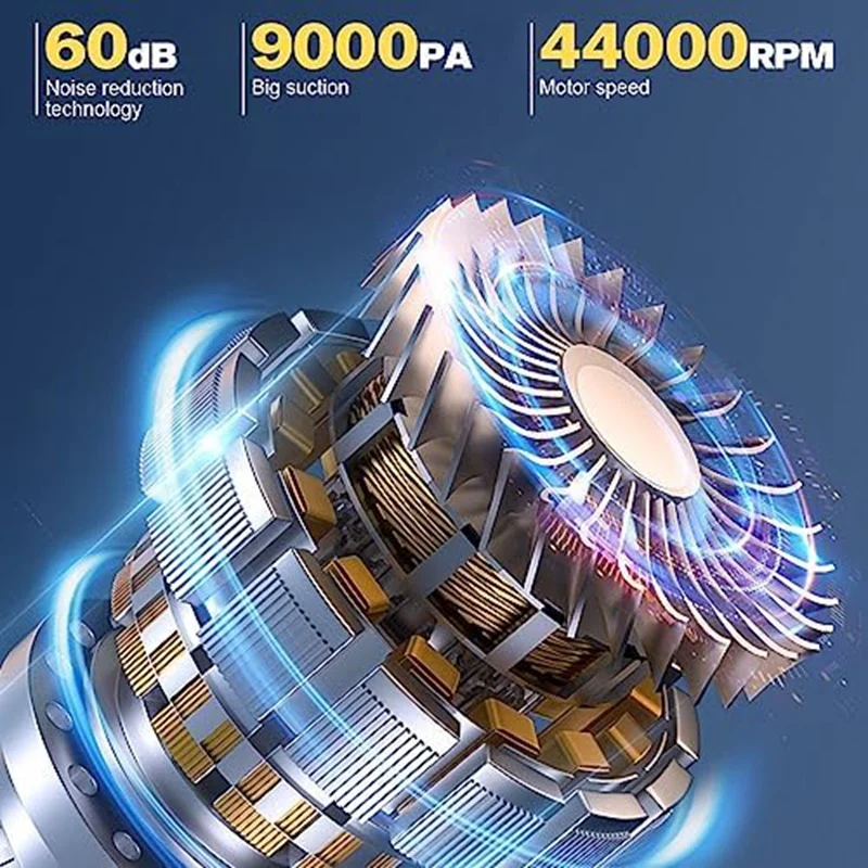 เครื่องดูดฝุ่นในรถยนต์แบบมือถือไร้สาย12000PA เครื่องดูดฝุ่นแบบมือถือ ABS พลังงานสูง