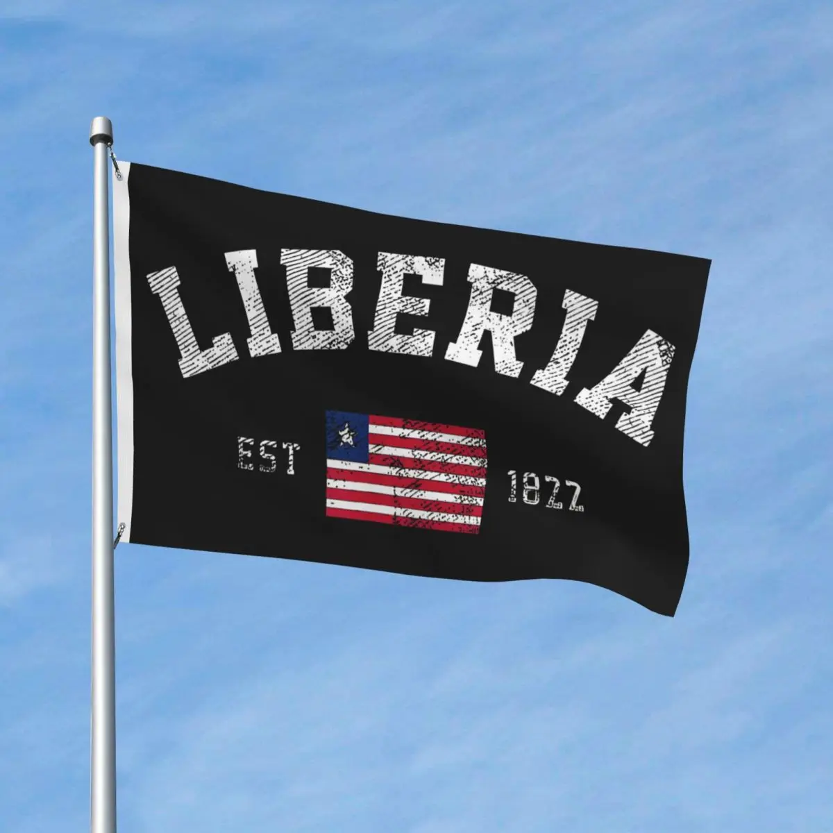 Liberia Est 1822 Liberian Flag Independence Day Flag 90X150cm Flags Banner with 2 Grommets for Hanging For Indoor Outdoor Decor