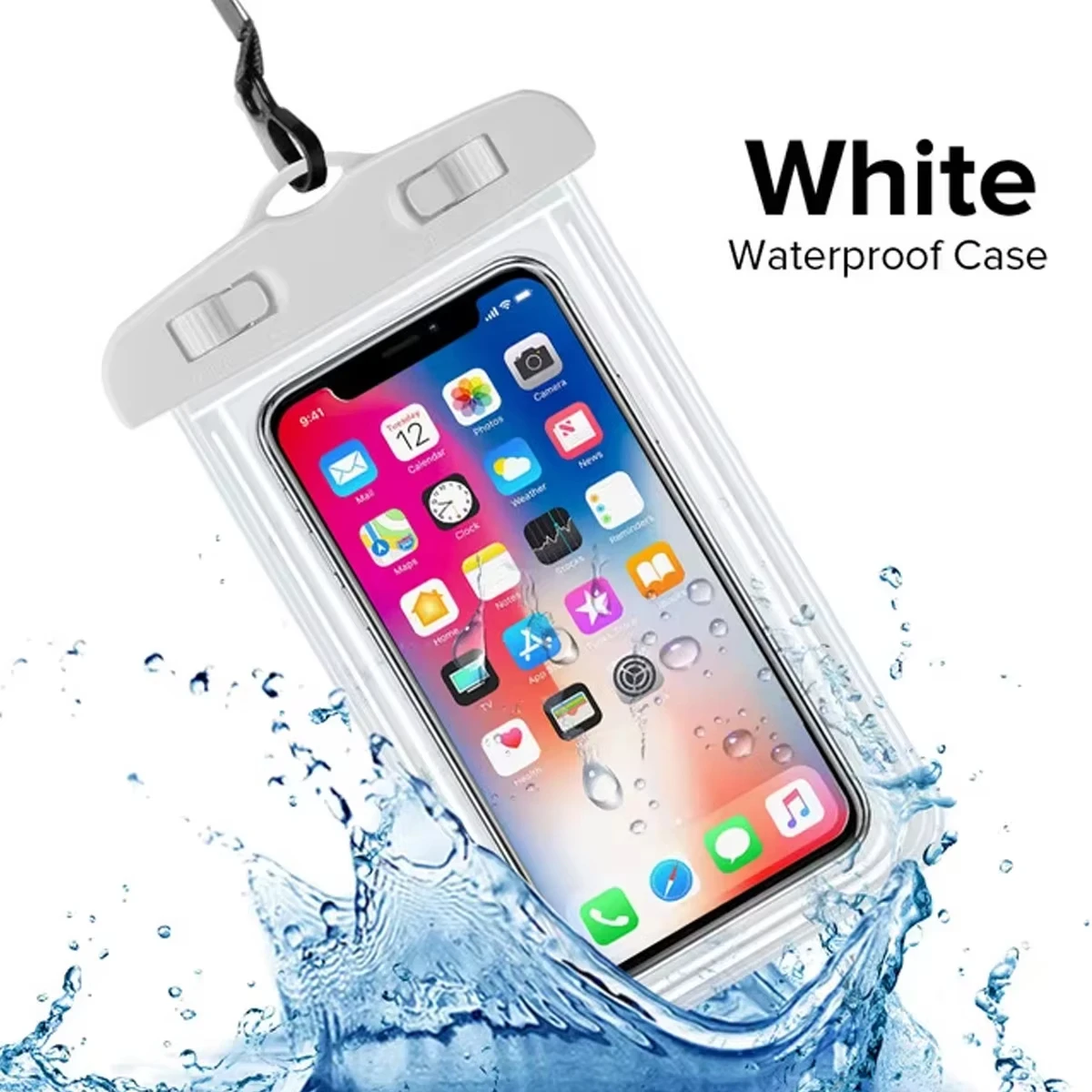 Transparente Wasserdichte Handyhülle zum Umhängen, Berührungsempfindliche Wasserfeste Tasche für Outdoor, Strand und Schwimmen, Handy-Aufbewahrungshülle