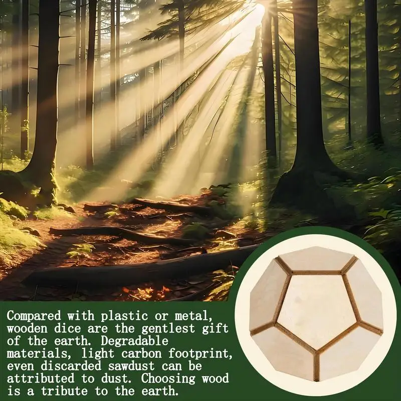 نرد خشبي مكون من 12 جانبًا لعبة ديسييدر مضحكة نرد متعدد السطوح منضدية صانع القرار مساعد للمنزل الخارجي شقة كلية النوم