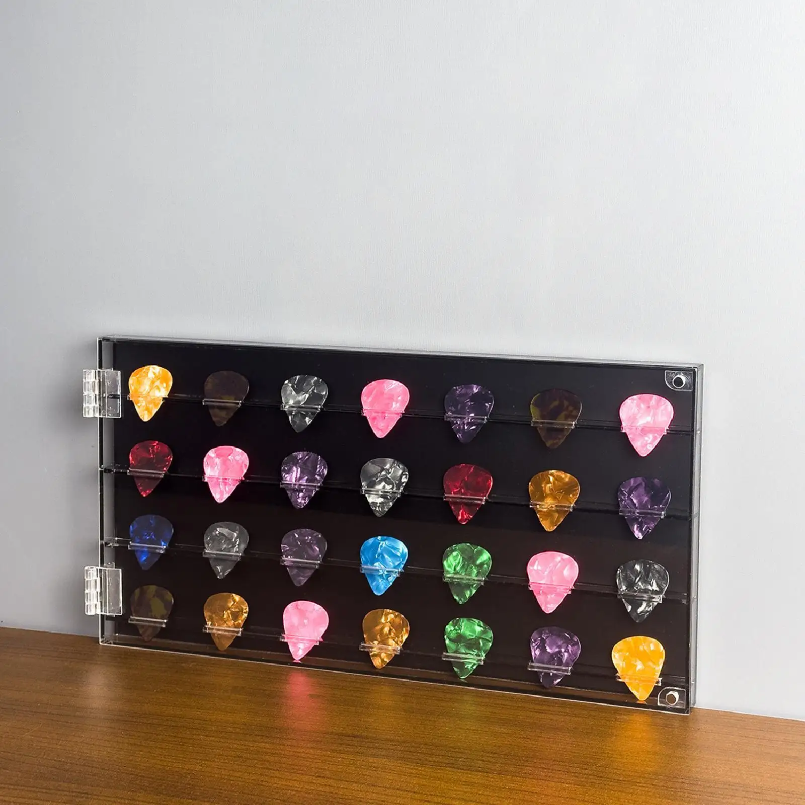 Présentoir en acrylique, boîte de rangement de plectre, salle de musique, porte-crochets de guitare à domicile, Protection de vitrine anti-poussière, décoration claire