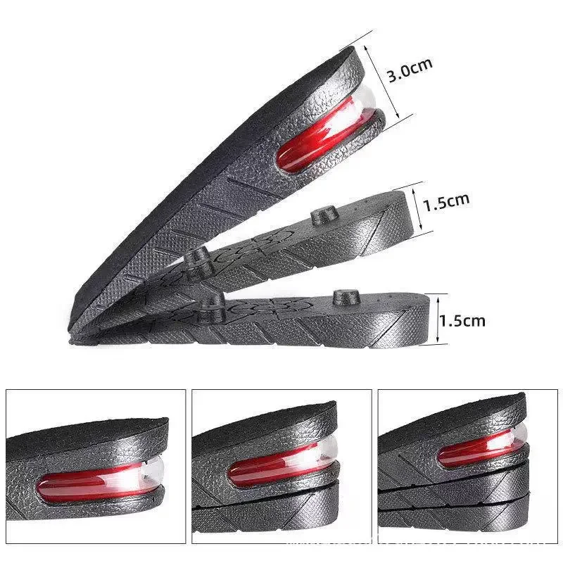 Height Increase Insoles for Men Women Heel Shoe Lift Insert Air Cushion Heightening Insoles Adjustable Shock Absorbing Foot Pad image 5