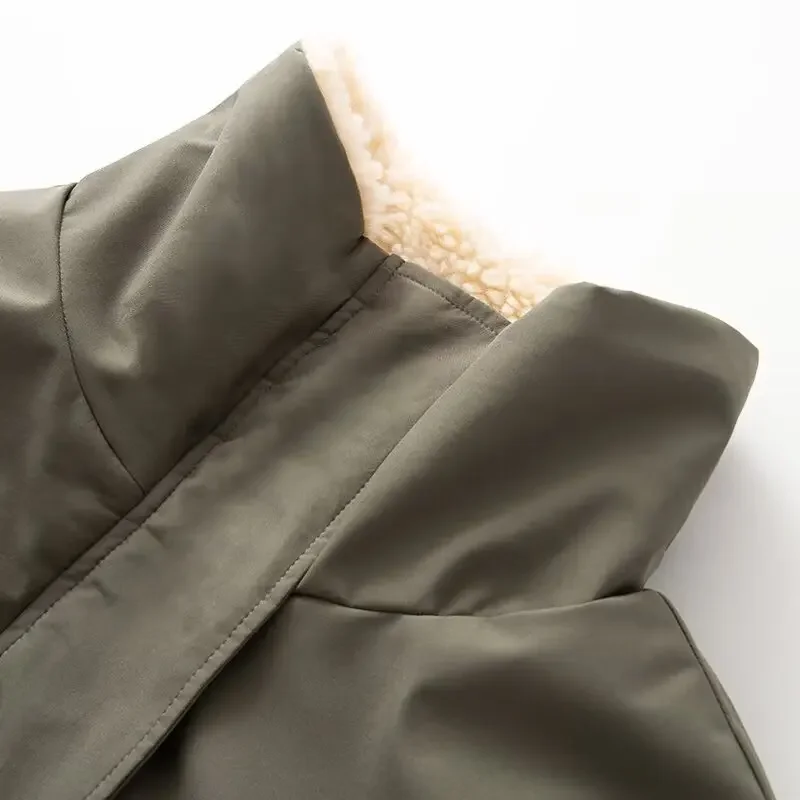 المرأة معطف طويل الصلبة سترة سميكة الشتاء معطف دافئ فضفاض الإناث ملابس خارجية سترة بلوزات على الموضة الشارع الشهير معطف خارجي