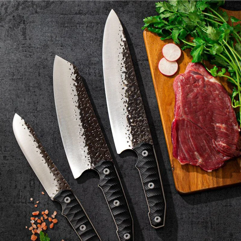 5Cr15 molybdenum vanadium steel forging kitchen knife set big chef knife kitchen  multi-purpose knife fruit