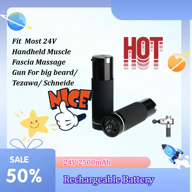 24V 2500mAh High Discharge Lithium Battery Fit  Most 24V Handheld Muscle Fascia Massage Gun For big beard/ Tezawa/ Schneide