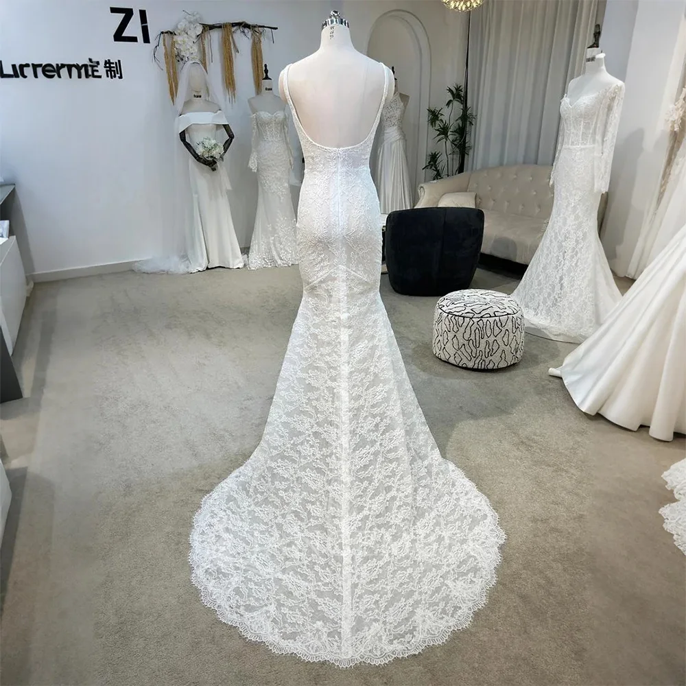New Arrival Elegant Satin Wedding Dresses Spaghetti Straps Customized Hochzeitskleid Back Vintage Vestidos De Novia