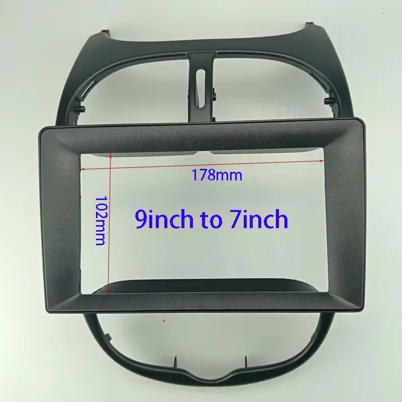 7 9 Inch 2 Din Car Radio Frame Kit For Peugeot 206 1998-2010 Auto Stereo Center Console Holder Fascia Trim Bezel Faceplate
