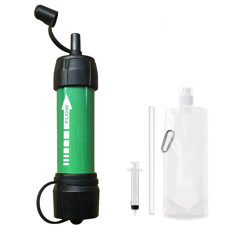 Portable Water Purifier for Camping Emergency Survival Travel-Pure Water Filter System  Purifies Water Source On-The-Go