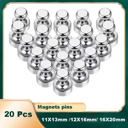 20Pcs Super Strong Neodymium Magnet Magnetic Pushpins Sucker Thumbtack Durable Steel Magnet Push Pin for Refrigerator Whiteboard