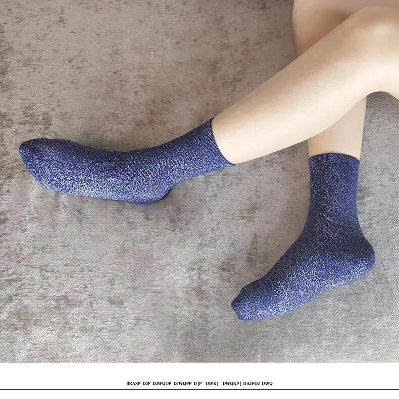 

29 цветов, модные сексуальные блестящие носки в корейском стиле, золотые, серебряные, шелковые носки, роскошный дизайн, высококачественные женские носки