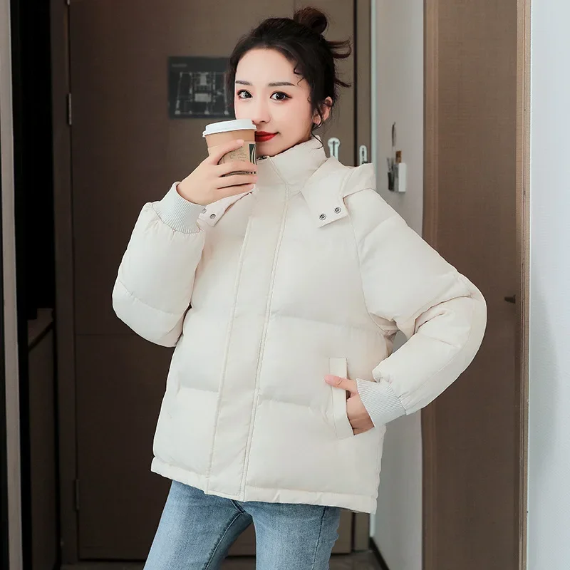 Autumn Winter Comfortable Leisure Style Women's Parkas 2024 Winter New Loose Thick Hooded Cotton Jacket Regular Women Clothing