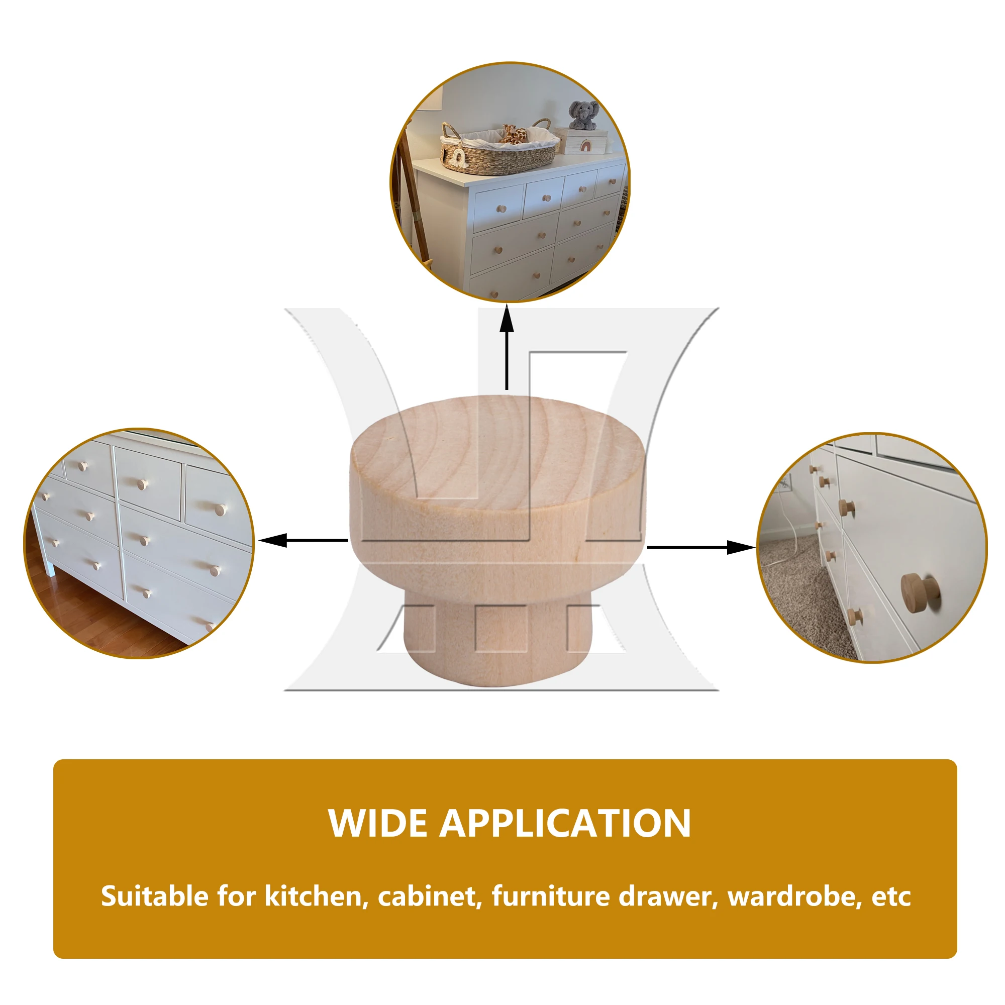 BQLZR 20 قطعة مقابض خشبية مسطحة العلوي مقابض خزانة مستديرة 35x25 مللي متر مقبض درج مقبض باب خزانة الملابس #4