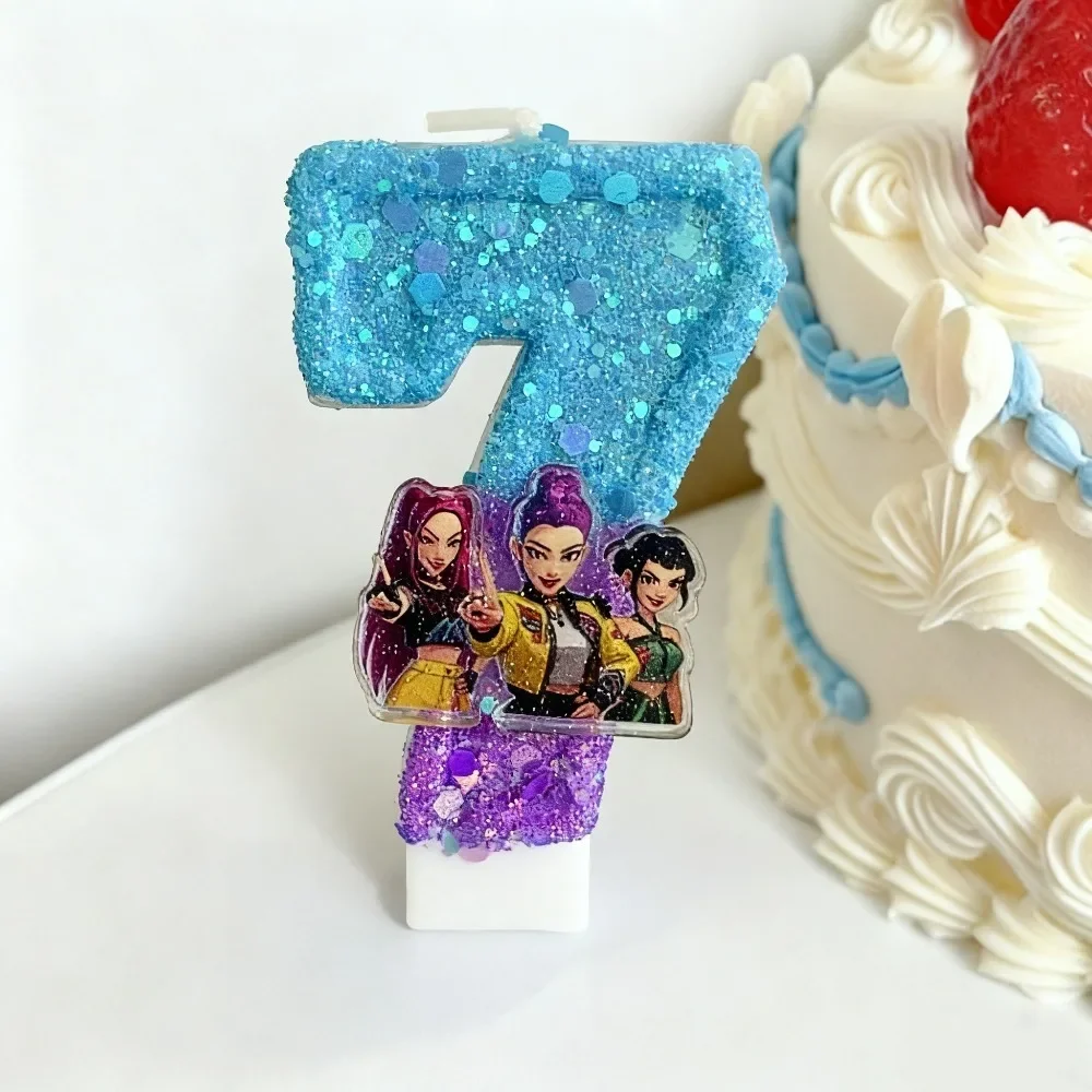 케이팝 데몬 헌터 캔들 번호 어린이 생일 파티 생일 케이크 장식 베이비 샤워 파티 선물 용품