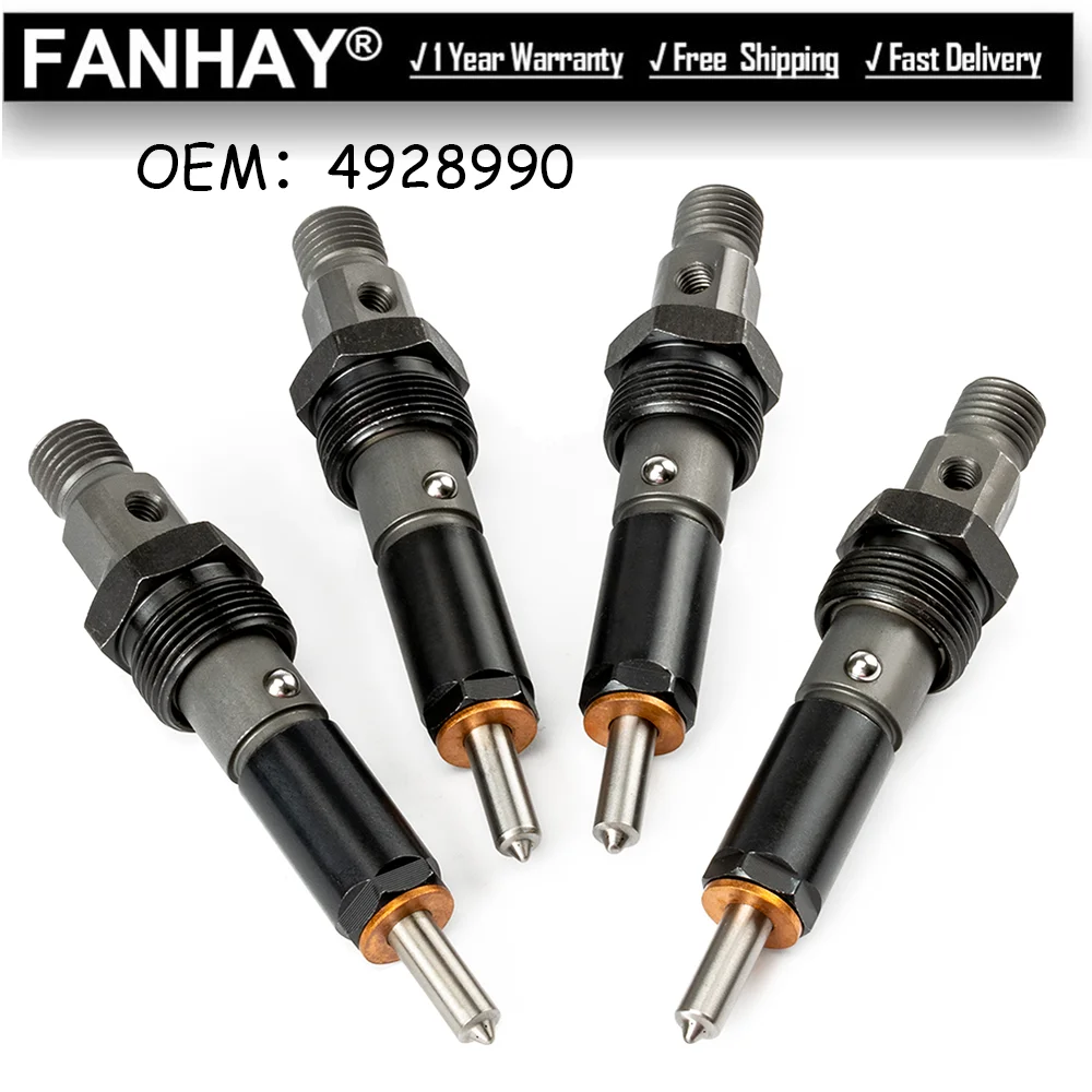 4PCS Fuel Injection Common Rail Injector 4BT Engine 4928990 390KAL59P6 For Cummins For Dodge For Ram 2500 3500 5.9L Car Parts