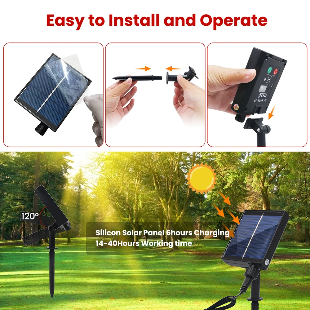 Solarpanel-Box-Controller, 24 V, wasserdicht, mit 8 Blitzmodi, Kabel, 2-poliger Stecker auf Buchse, LED-Lichterkette, Outdoor-Dekoration – Detail 6